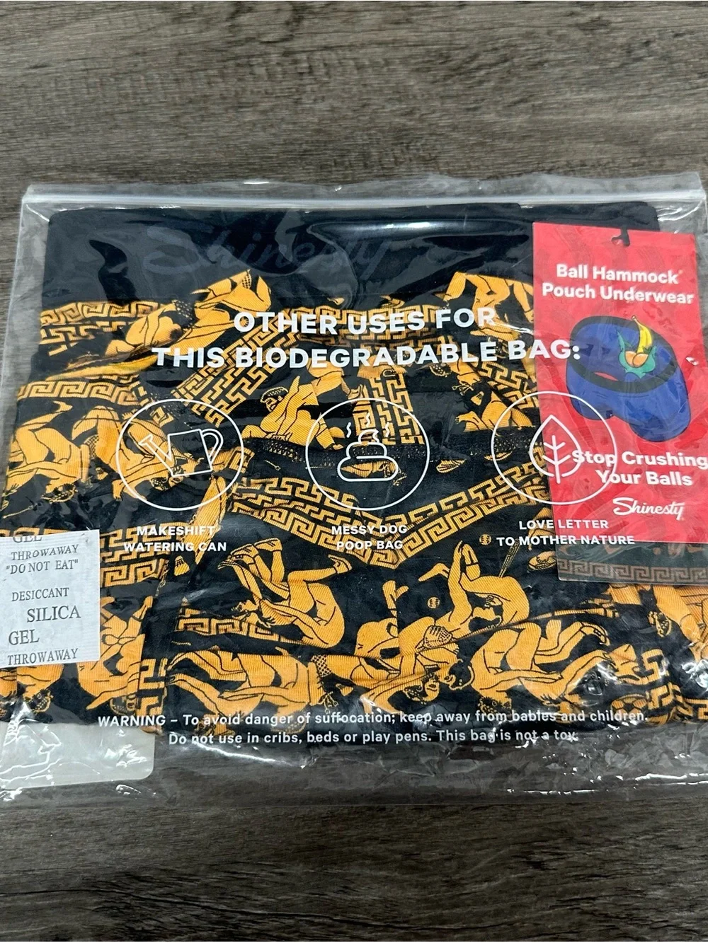 Shinesty Men’s Black & Gold Ball Hammocks Boxer Briefs NWT 4x ancient twister